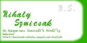 mihaly szmicsak business card